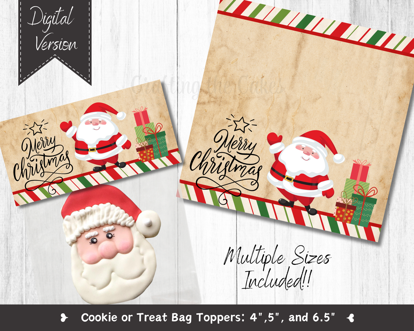 Santa Cookie Bag Topper