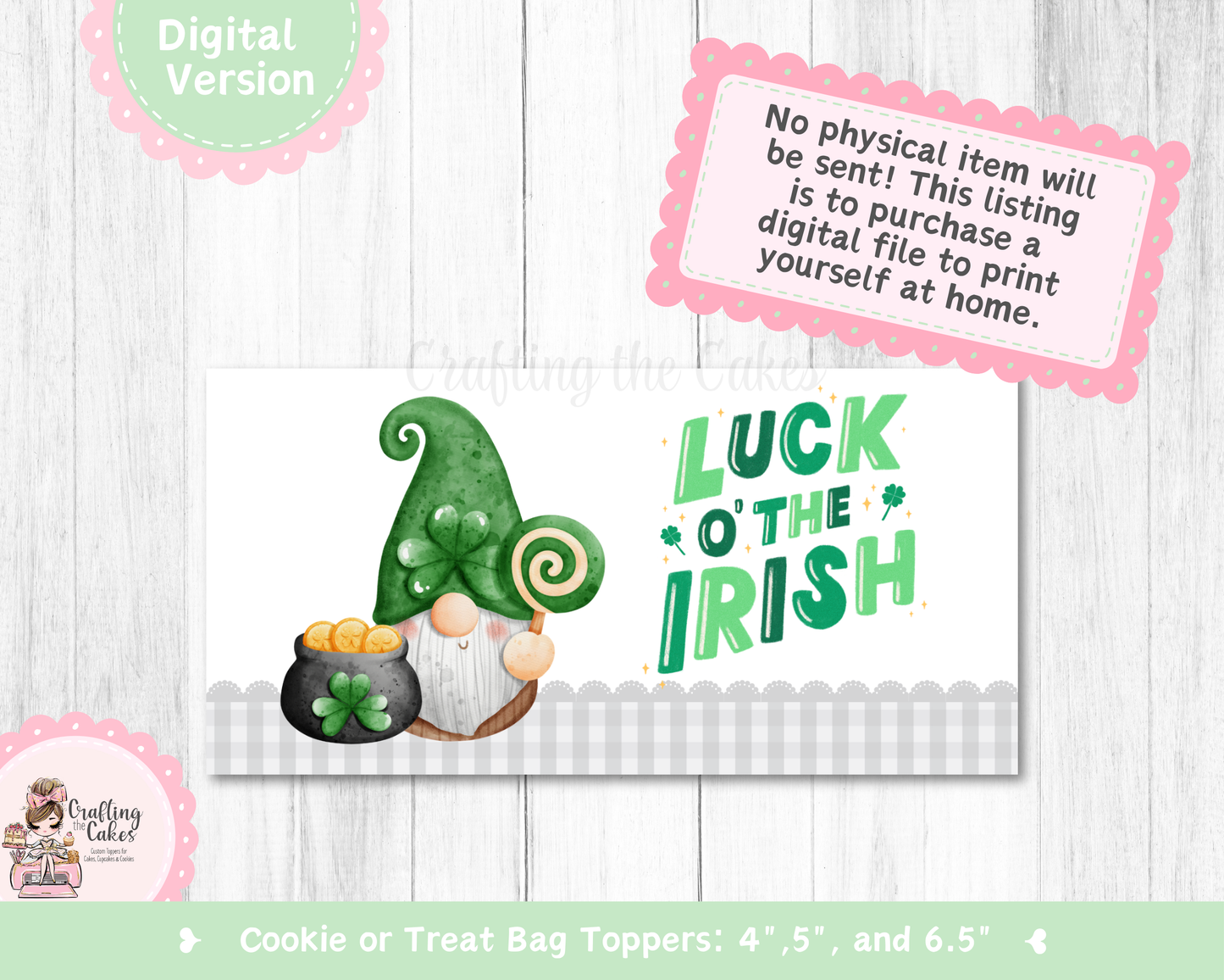 Luck of the Irish Cookie Bag Topper