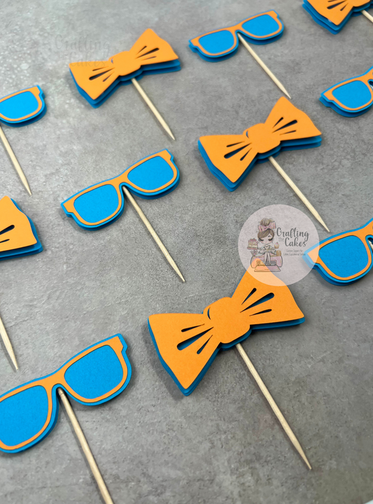 Sunglasses and Bows Cupcake Toppers