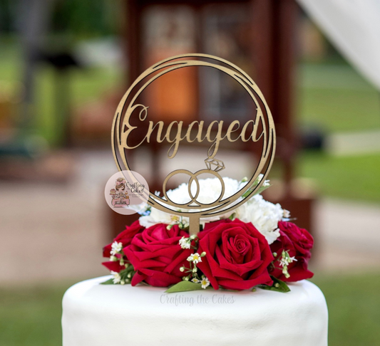 Engaged Cake Topper